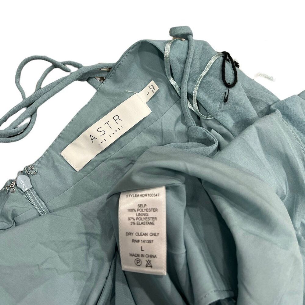 ASTR Teal Spaghetti Strap Holland Ruffle Maxi Dress L - Picture 3 of 3
